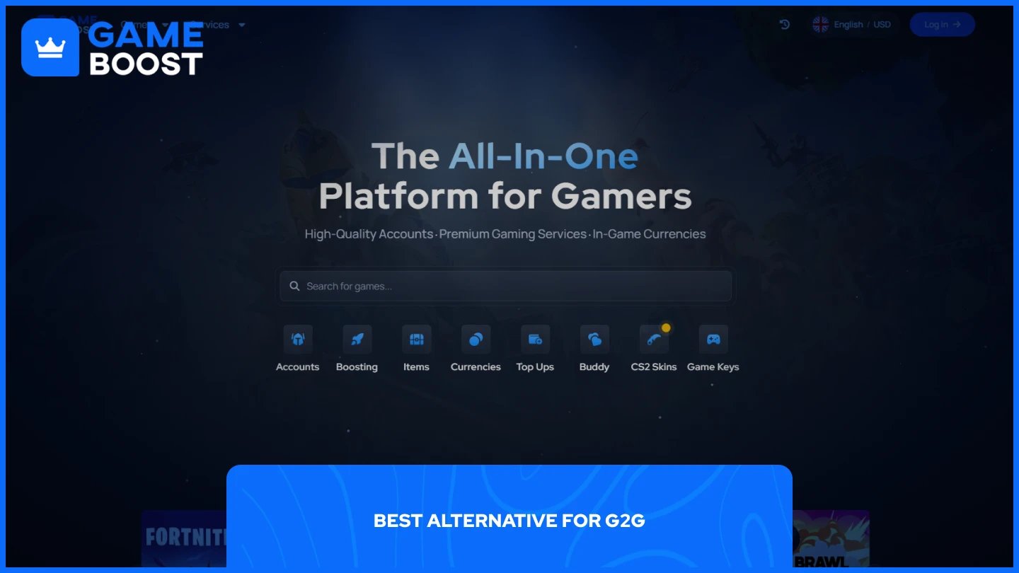 a picture of gameboost homepage