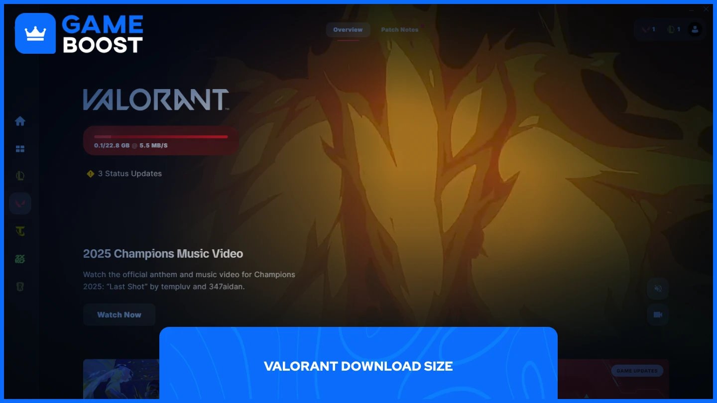 a picture of valorant downloading through the riot client