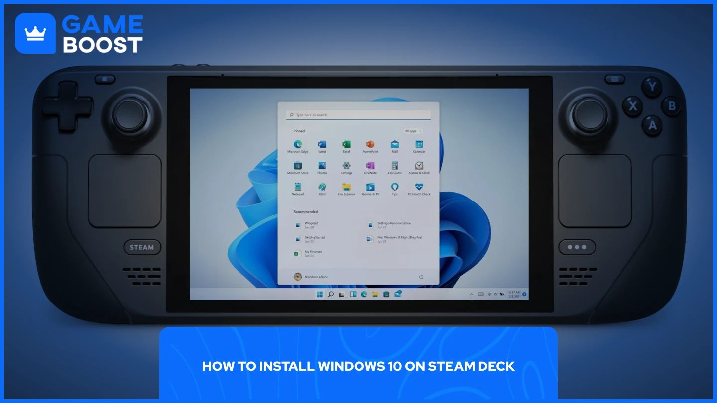 un'immagine di uno steam deck che esegue windows