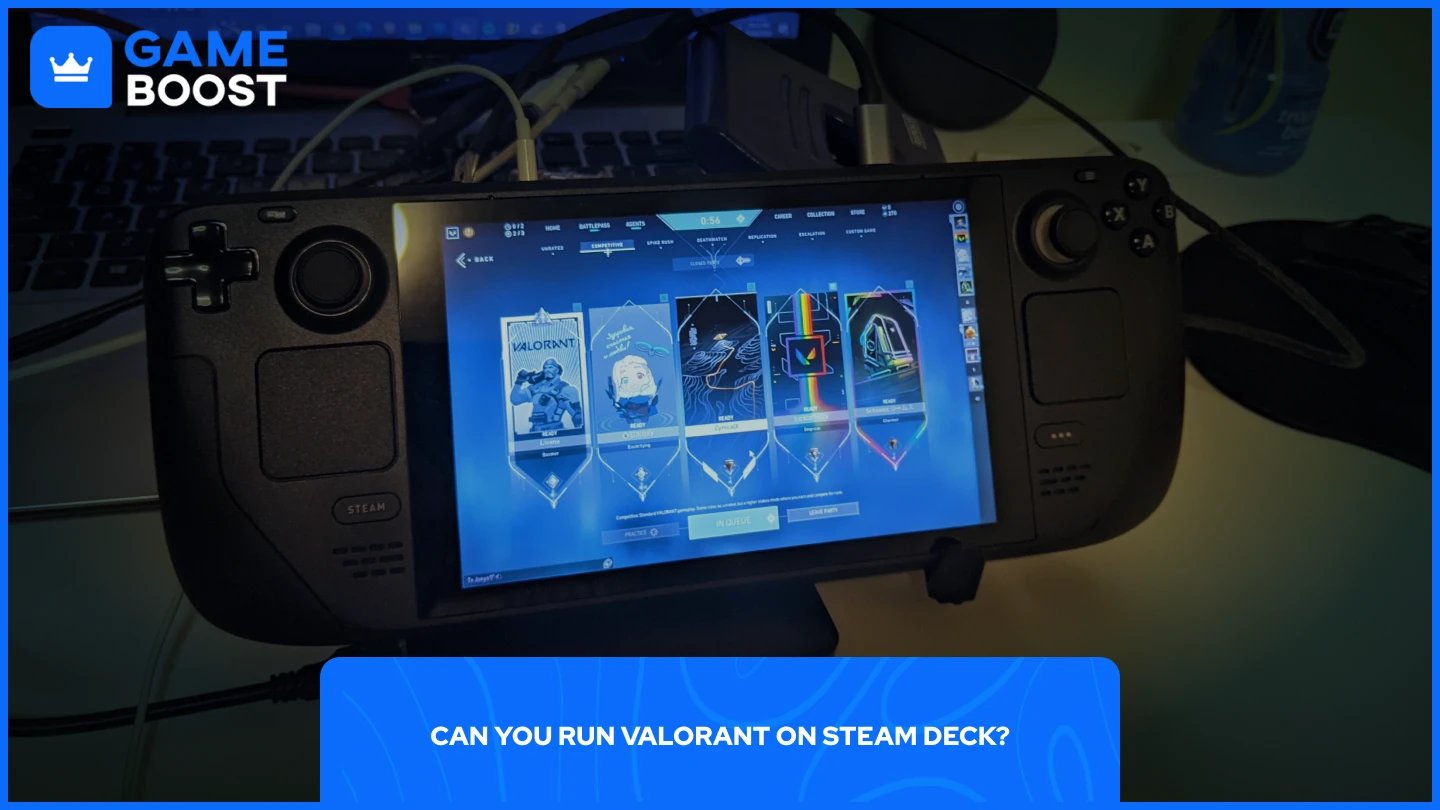 un'immagine di uno steam deck che esegue valorant