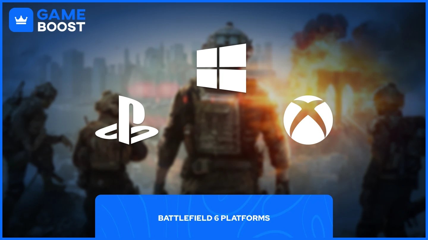 Windows、Xbox、PlayStationのアイコンと合わせたBattlefield 6ゲームカバーの画像