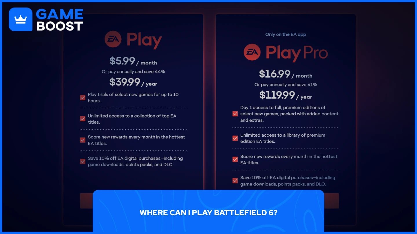 una comparación entre las suscripciones EA Play y EA Play Pro