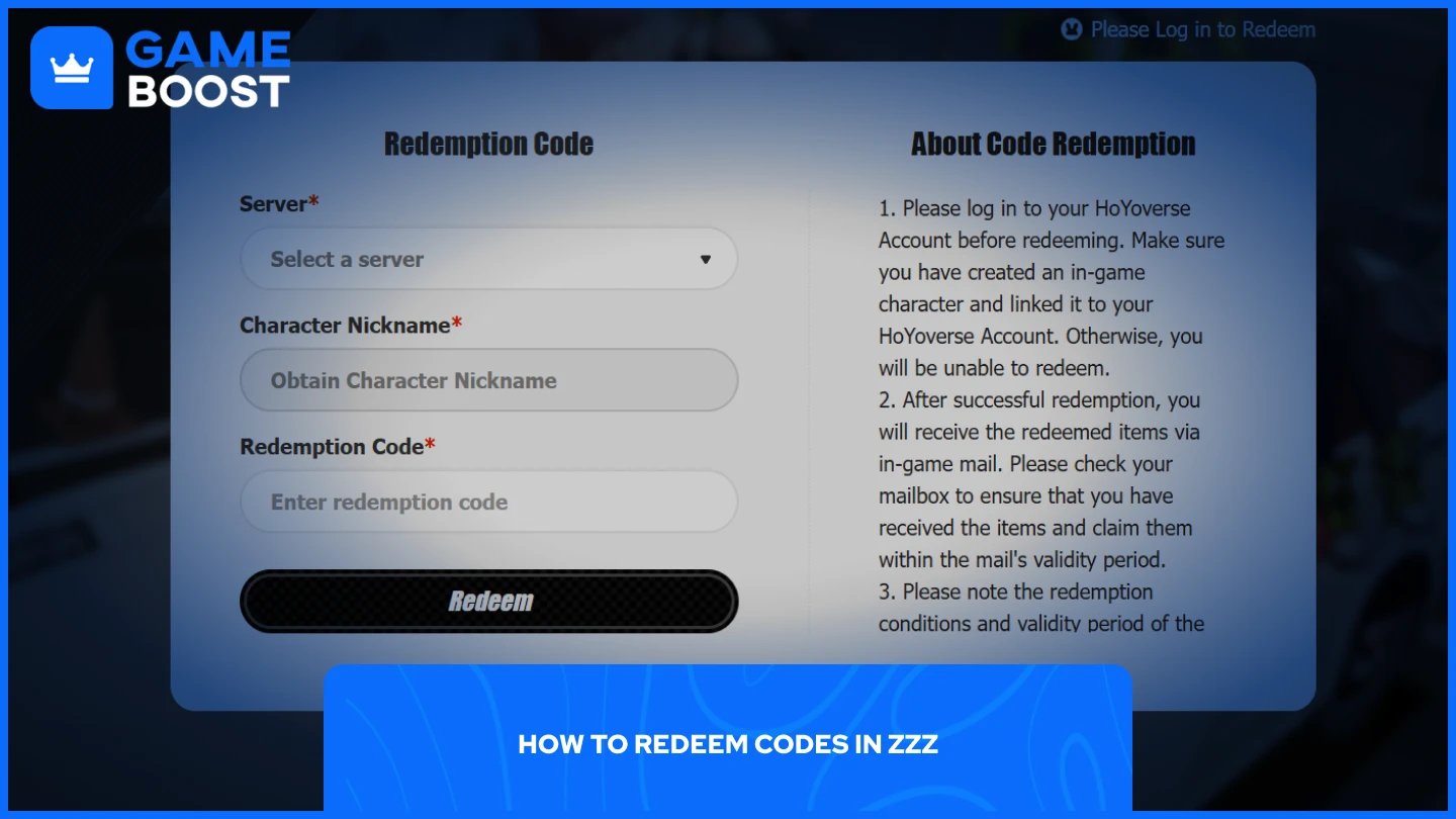 zzz redemption code website