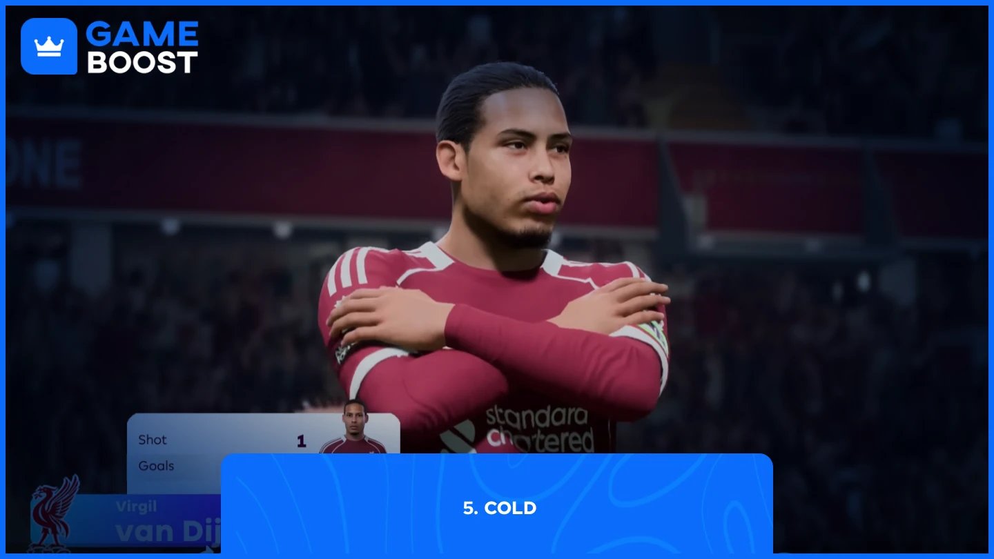 obrázek van dijka, který provádí oslavu cold