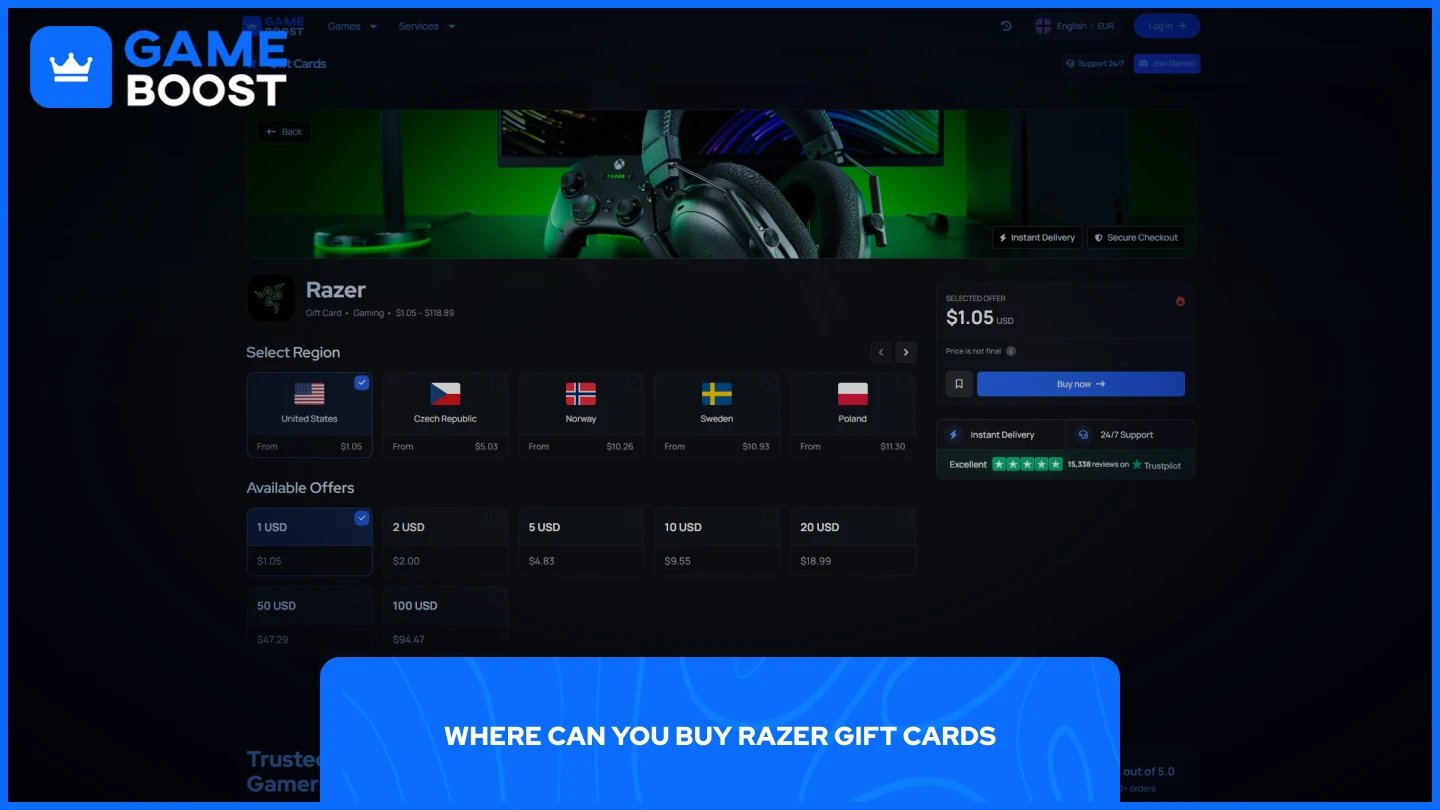 ein Bild der GameBoost Razer-Geschenkkarten