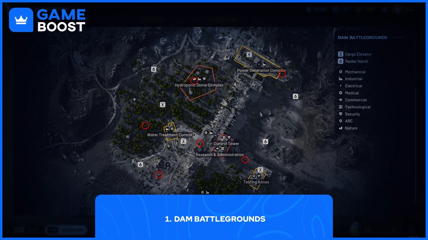 gambar lokasi depot lapangan di peta dam battlegrounds