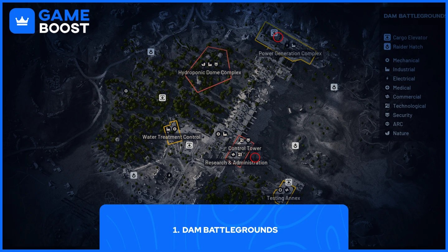 ภาพตำแหน่งการเกิดของ Rocketeer ใน Dam Battlegrounds
