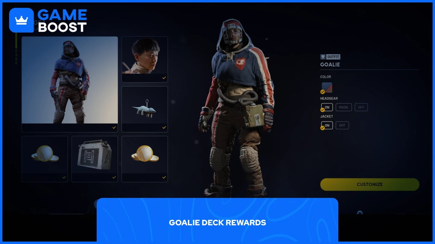 isang larawan ng mga gantimpala sa goalie deck