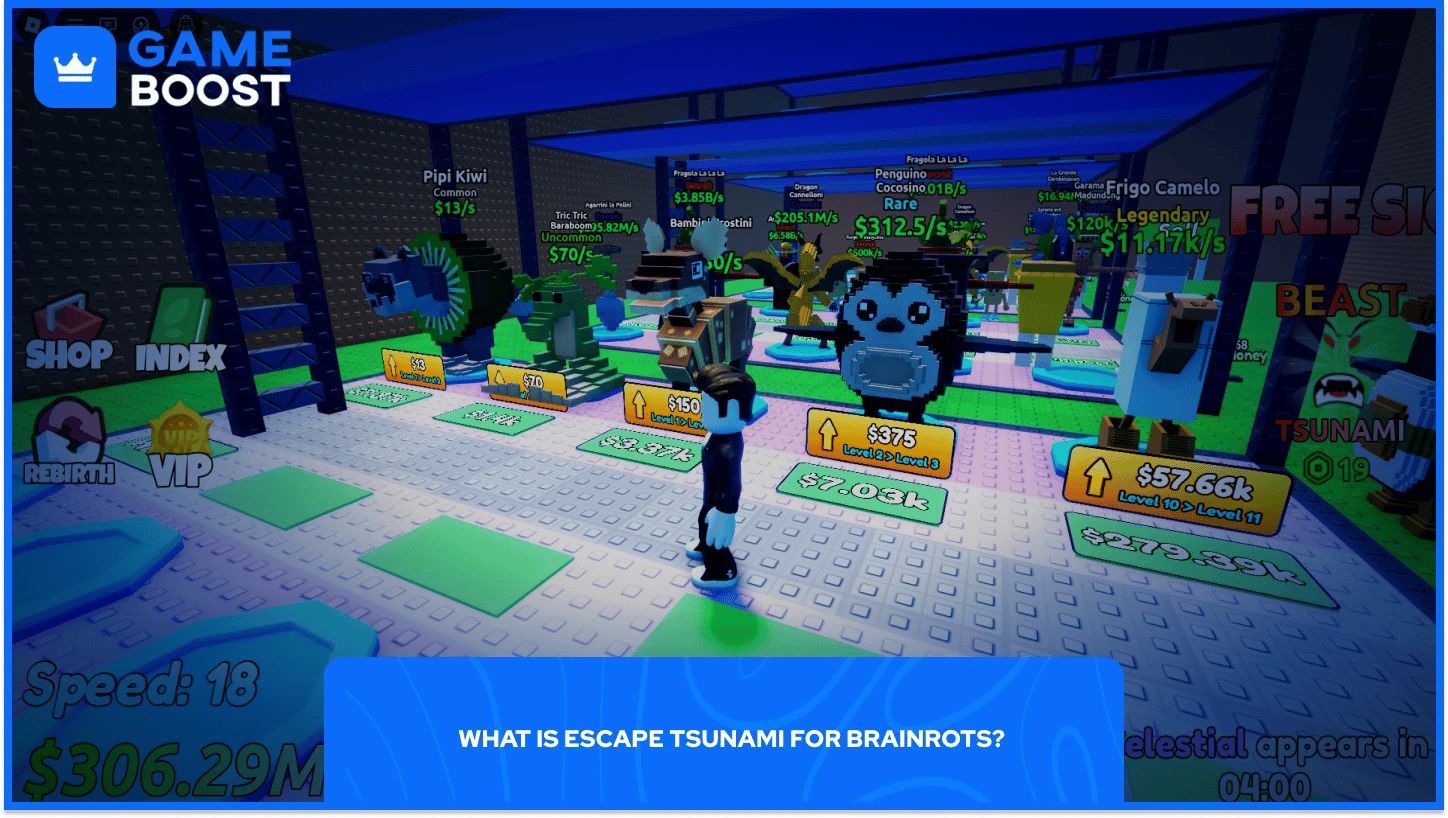 หลบหนีสึนามิสำหรับฐาน brainrots