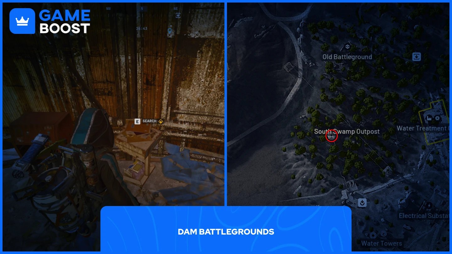 isang larawan ng timog na swamp outpost sa dam battlegrounds