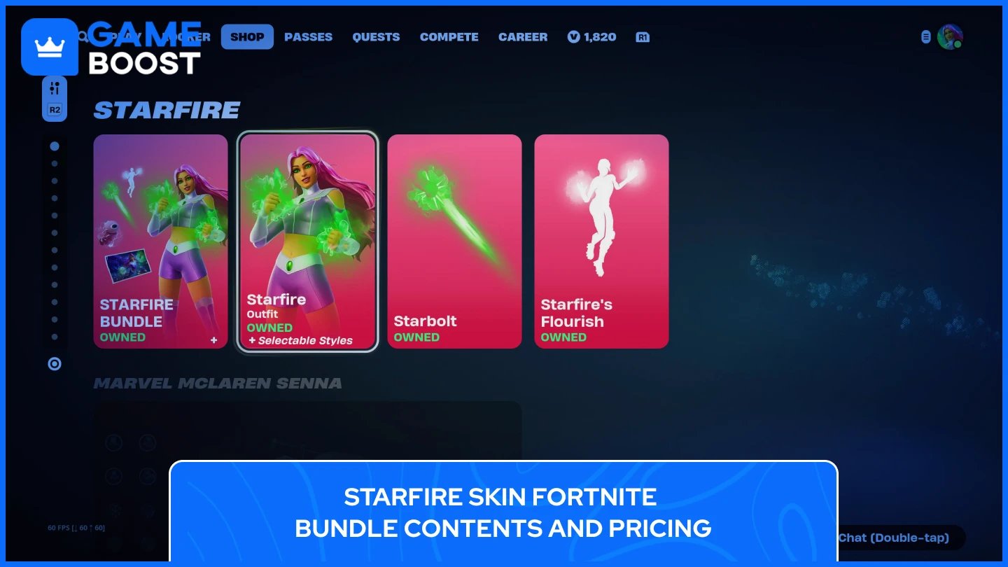 paquete de skin de Starfire en Fortnite