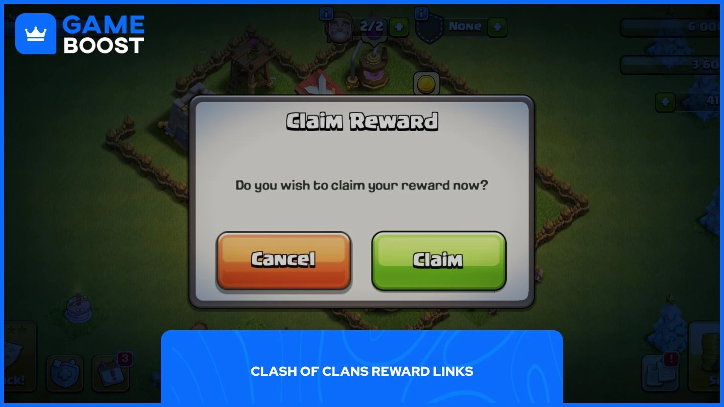 a picture of the reward claim prompt in clash of clans
