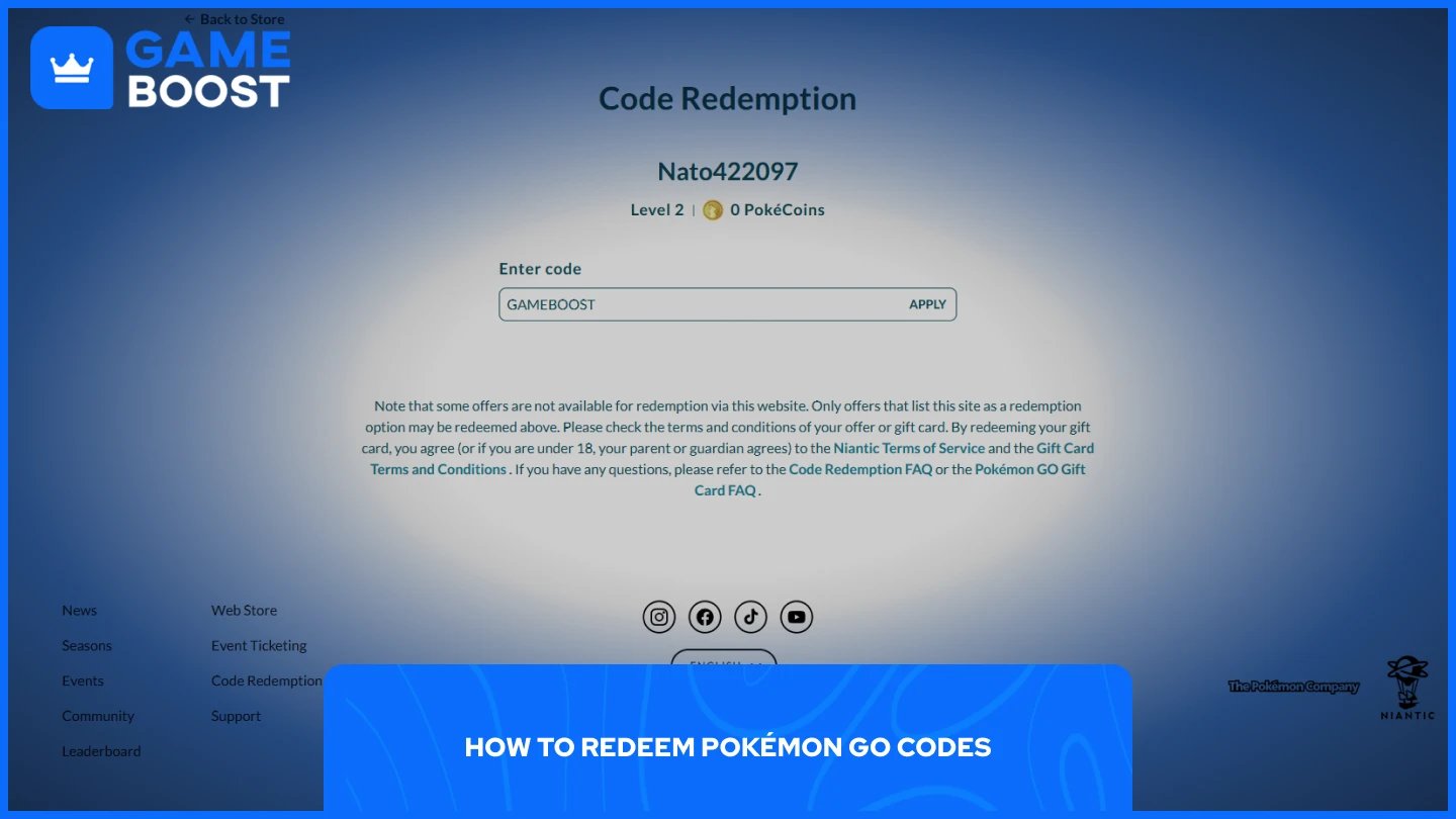 a picture of a player redeeming codes in pokemon