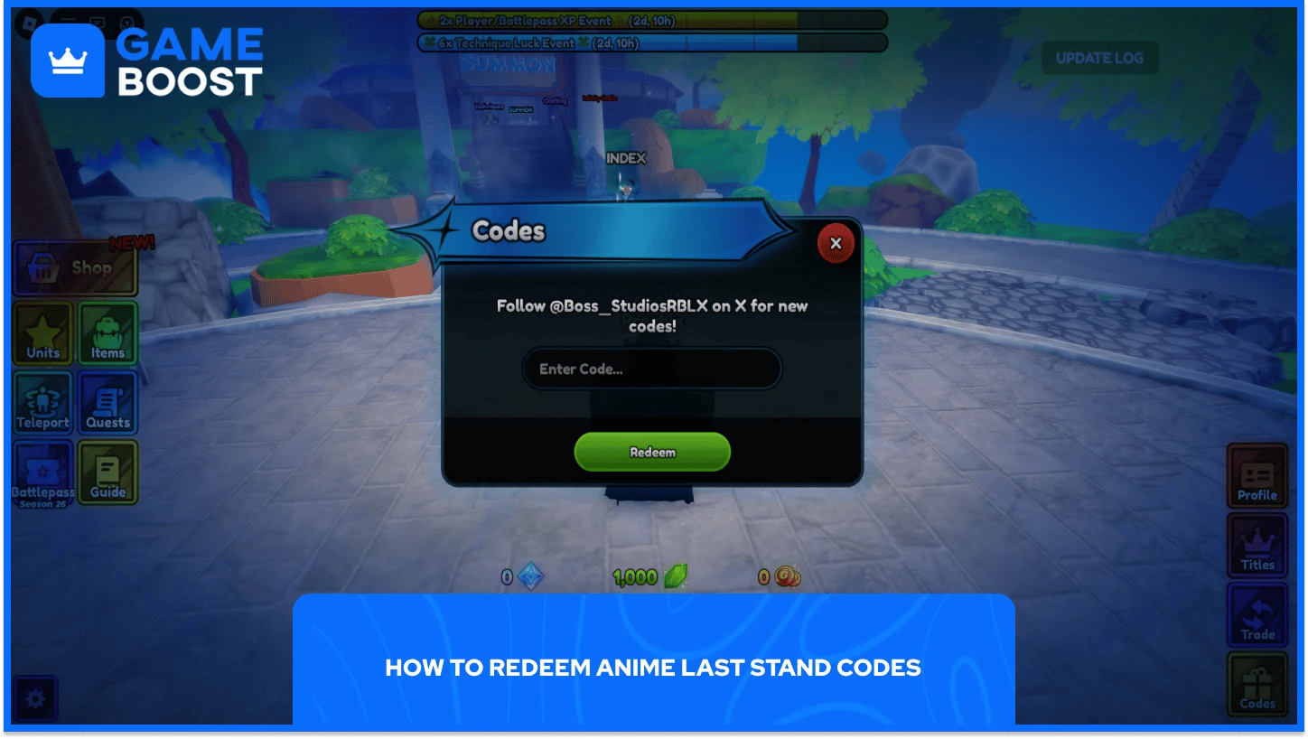 anime last stand codes
