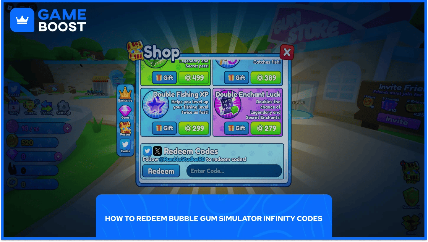 bubble gum simulator infiniry codes