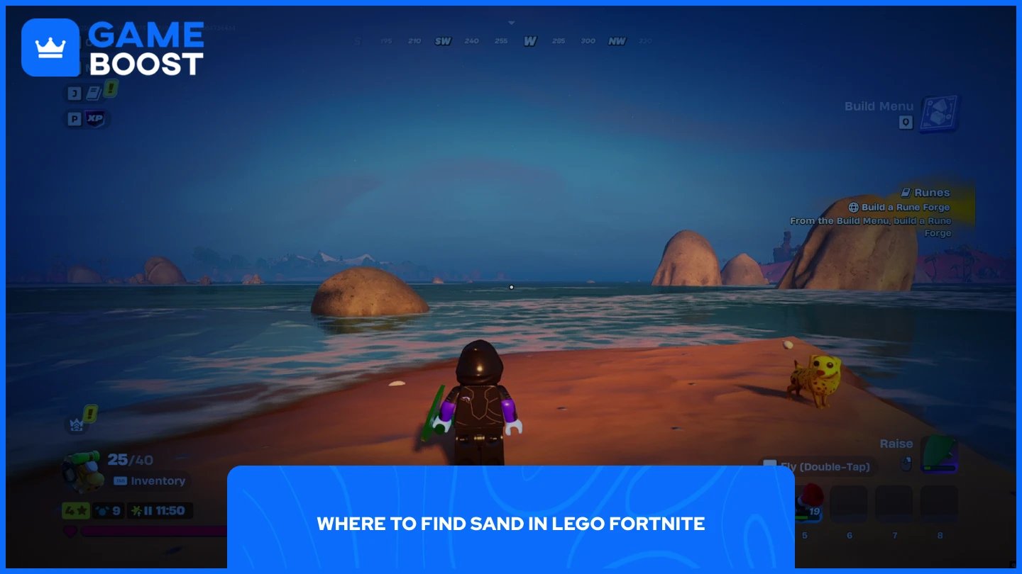 obrázek hráče na pláži v lego fortnite