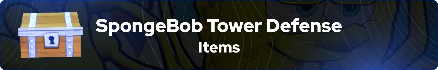 itens de defesa da torre do bob esponja