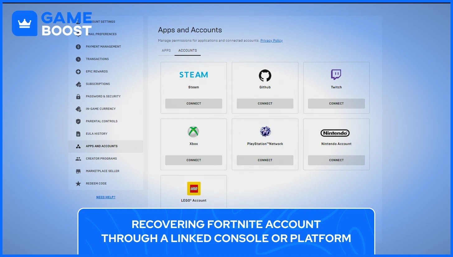 linking fortnite account with consoles
