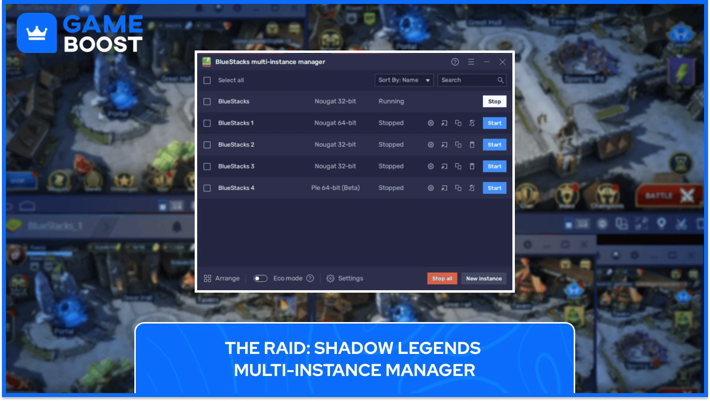 BlueStacks マルチインスタンスマネージャー RAID: Shadow Legends