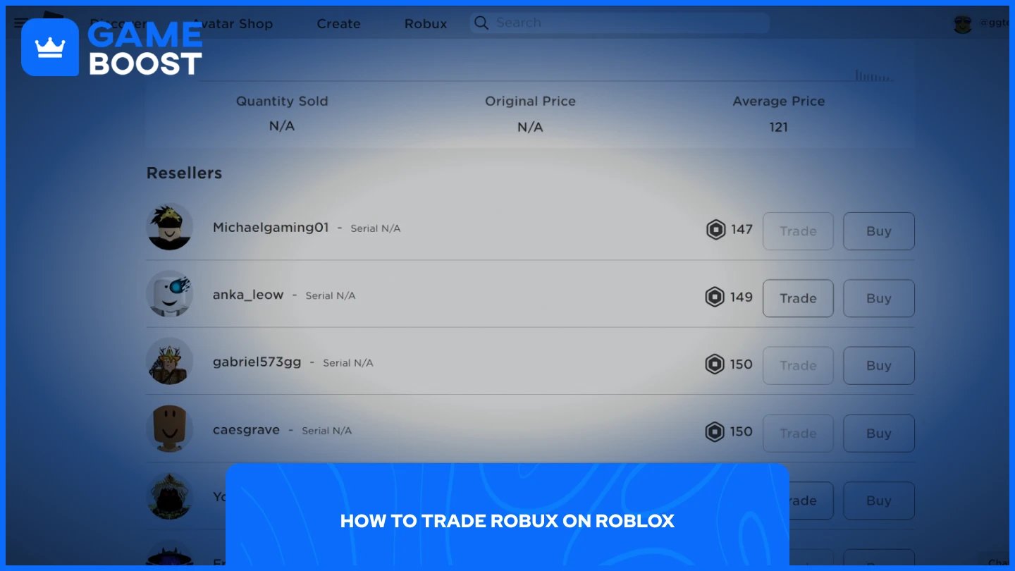 ภาพของข้อเสนอการซื้อขายหลายรายการบน Roblox
