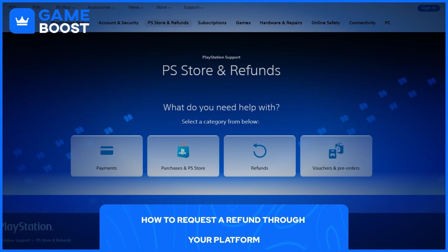 PlayStation 退款页面的图片