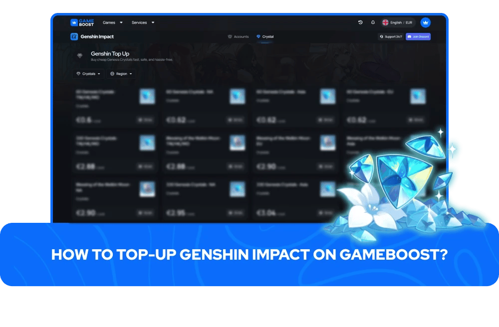 วิธีการเติมเงิน Genshin Impact บน GameBoost
