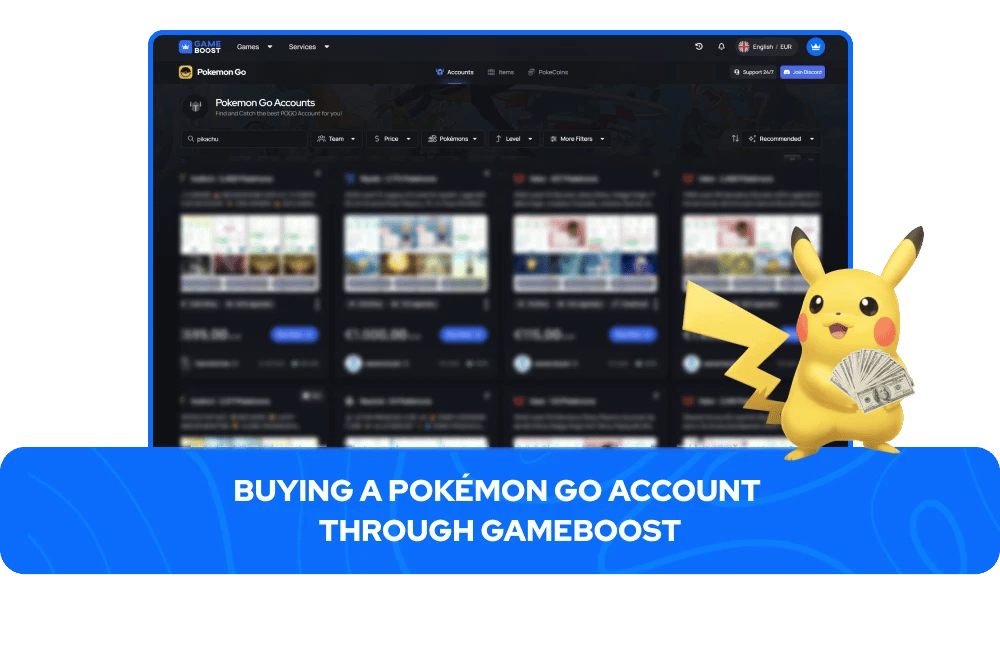 Pok&eacute;mon GO -tilin ostaminen GameBoostin kautta