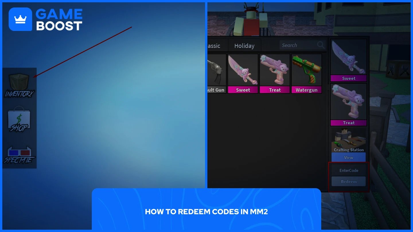 a picture of the code redemption process in mm2