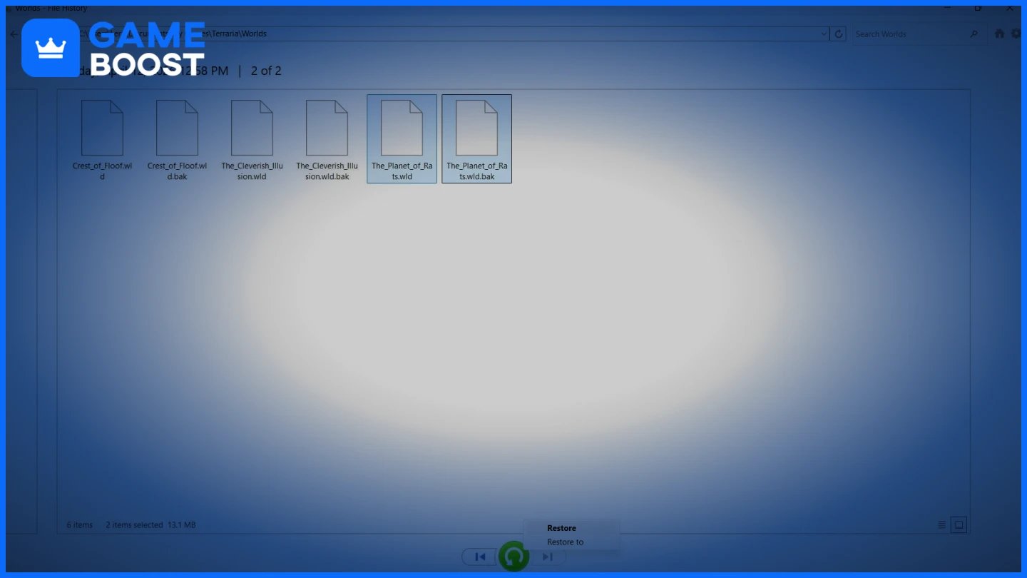 a picture of two selected game save files