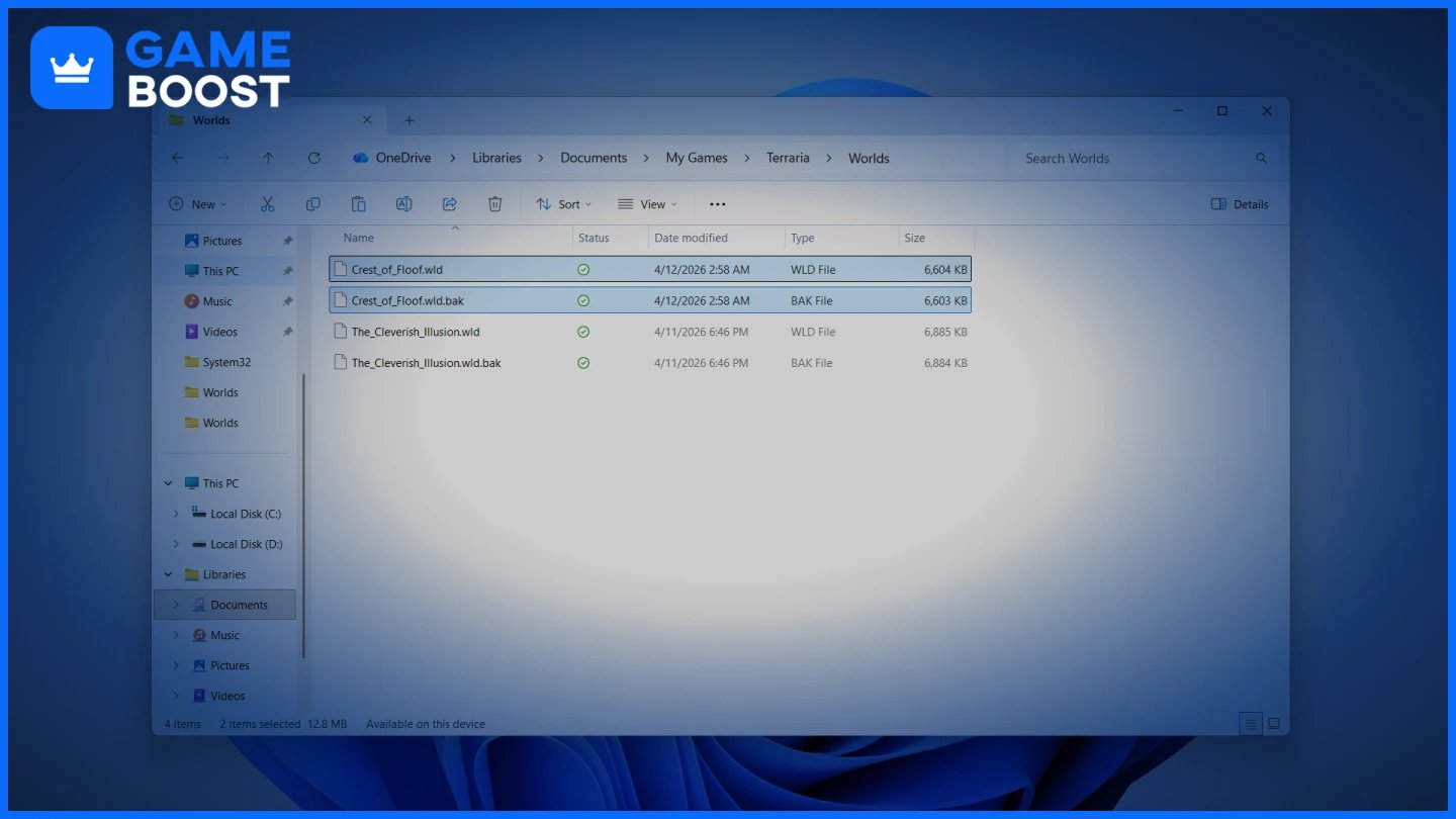 a picture of two saved files 