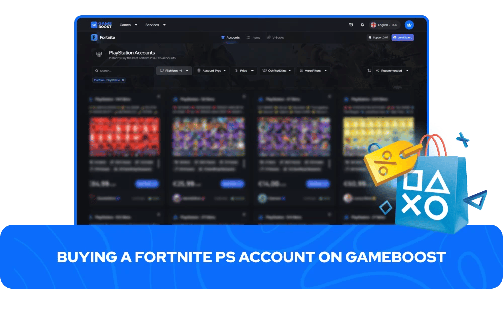 Kupnja Fortnite PS računa na GameBoostu