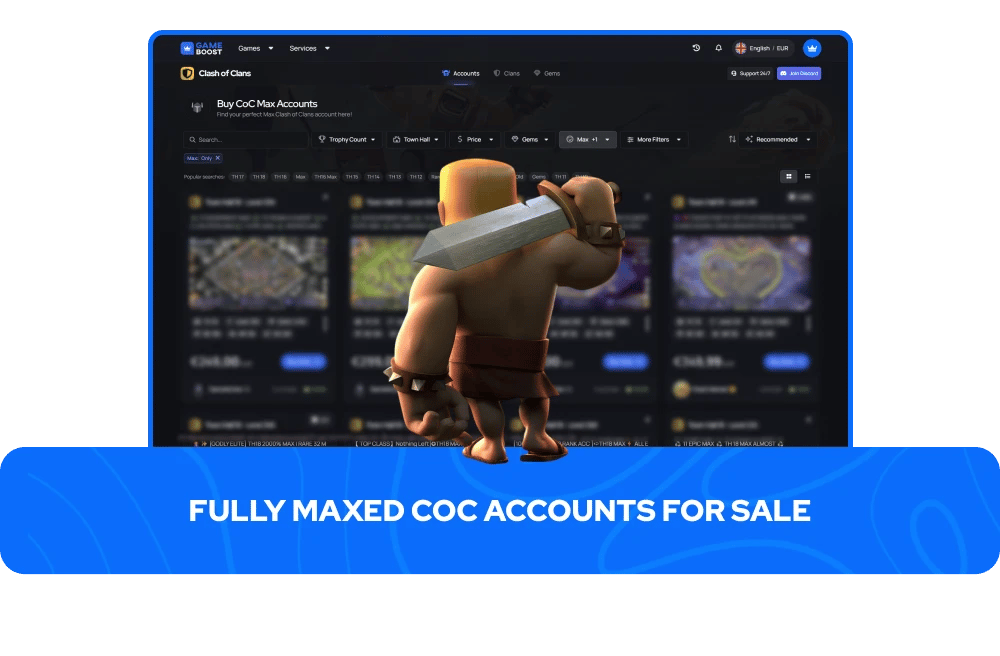 Fully Maxed CoC Accounts for Sale