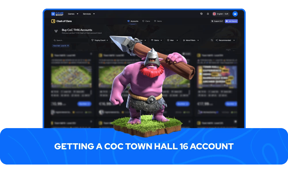 Conseguindo uma Conta CoC com Town Hall 16