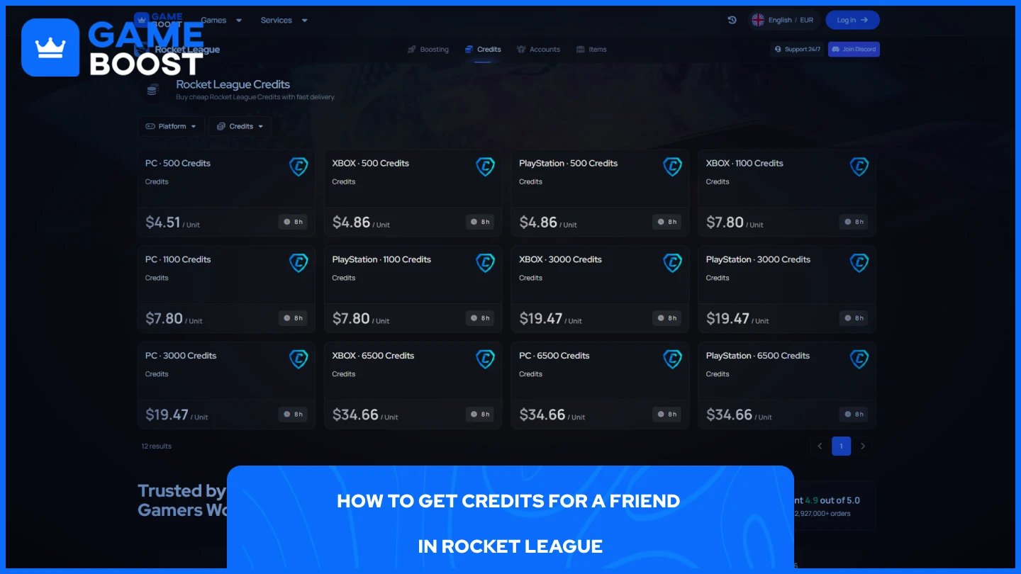 une image de la page credits Rocket League sur GameBoost