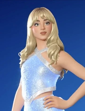 skin Sabrina Carpenter prête pour la tournée Fortnite style Bleu Bébé