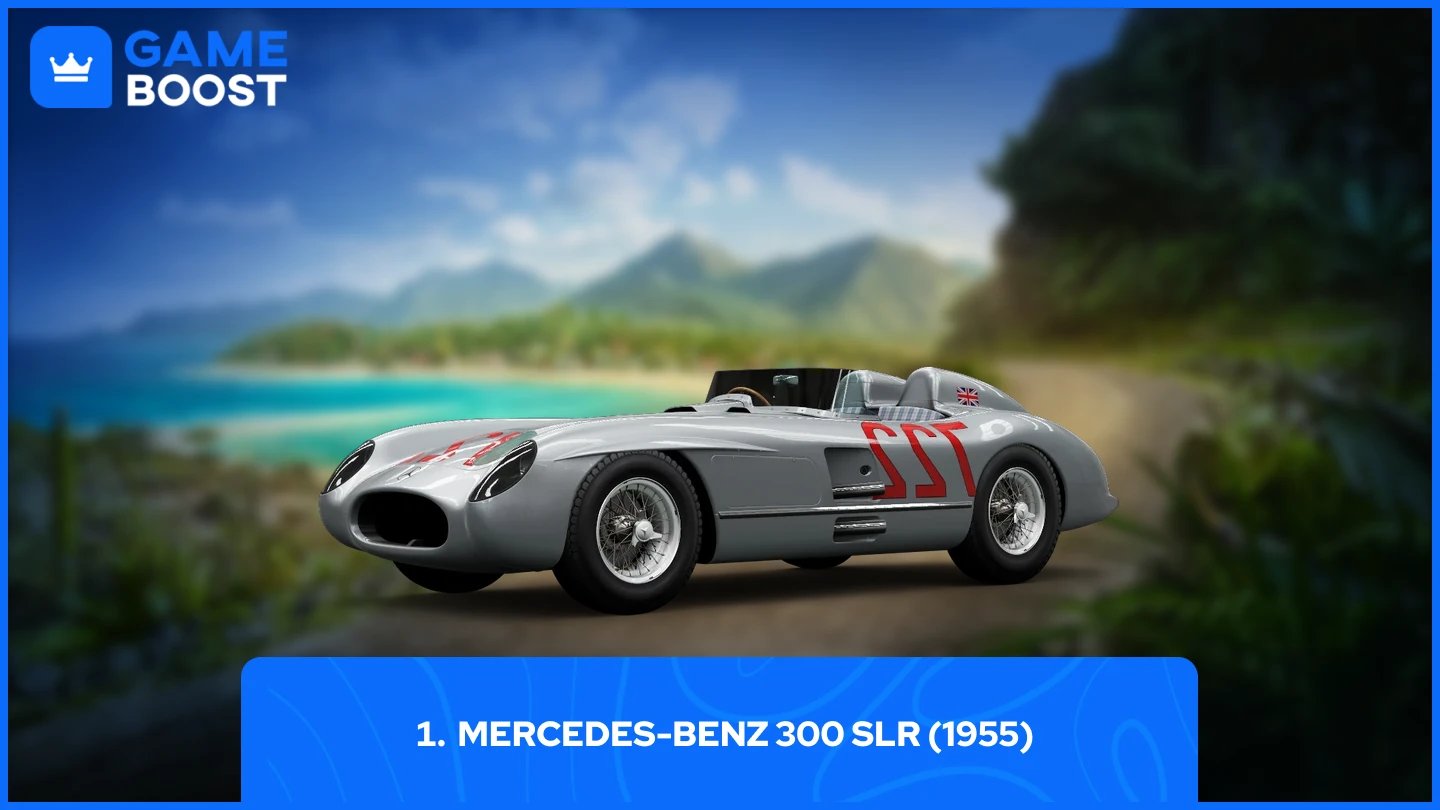 un'immagine della Mercedes-Benz 300 SLR (1955) in forza horizon 5