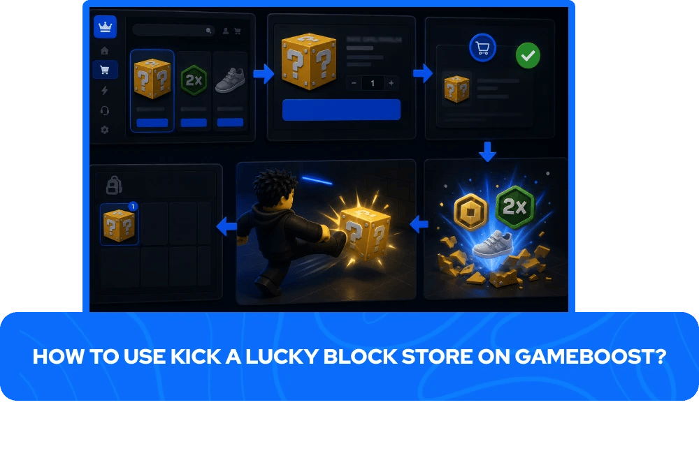 Kako koristiti Kick a Lucky Block Store na GameBoostu?