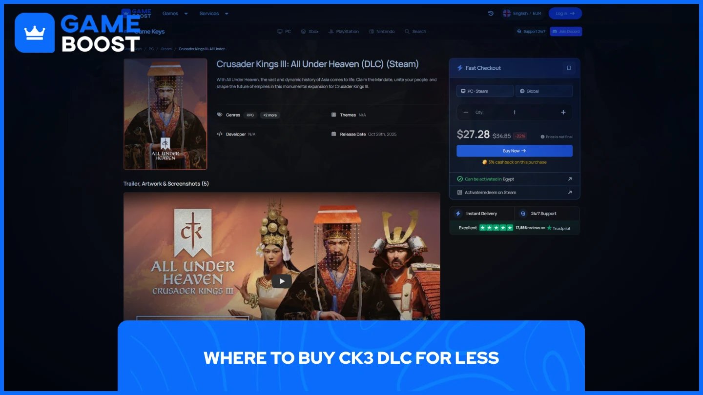 et bilde av GameBoost All Under Heaven DLC siden