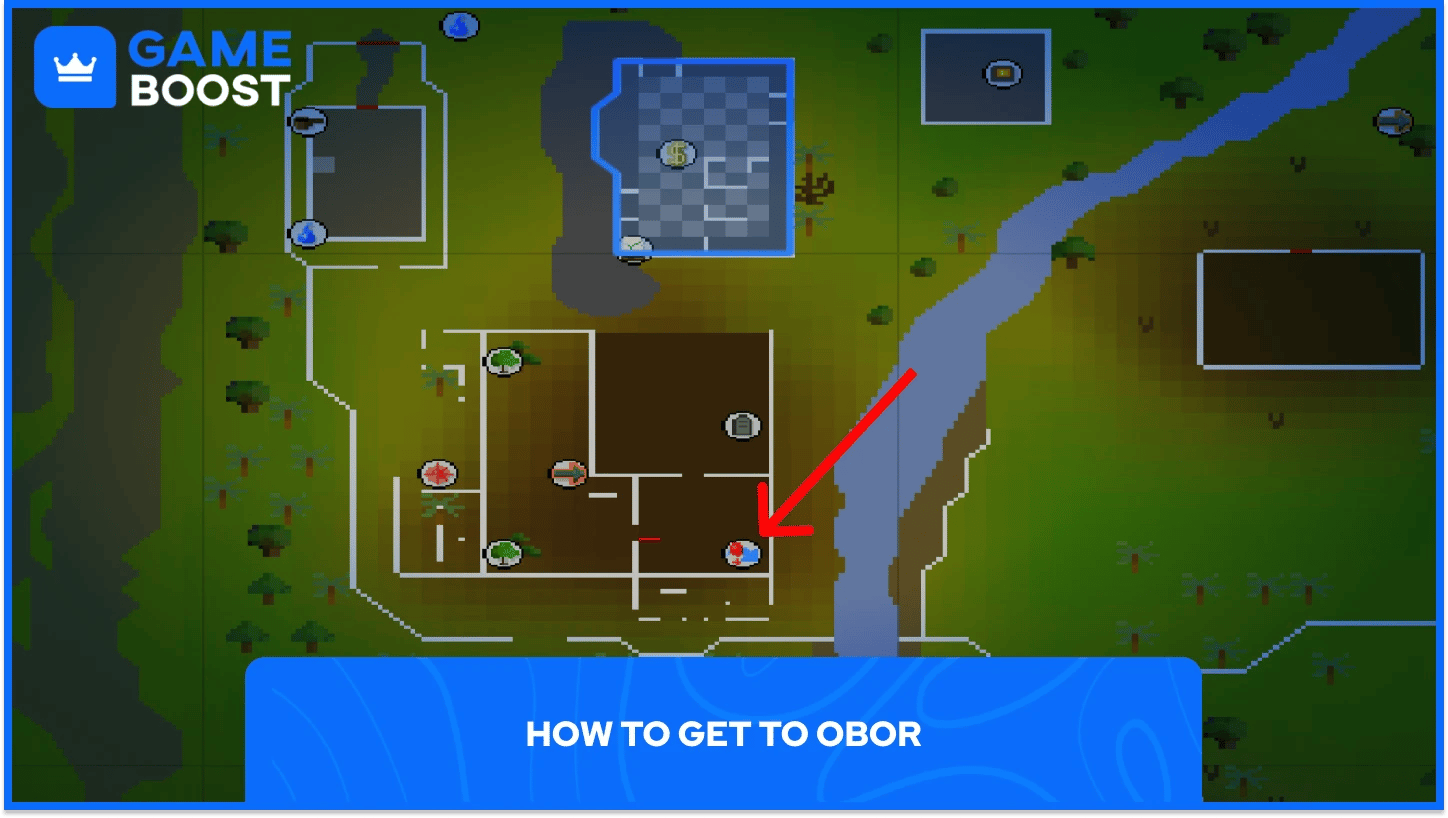 Carte OSRS montrant l'entrée du donjon d'Edgeville