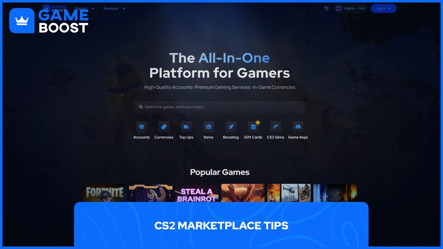 a picture of gameboost homepage
