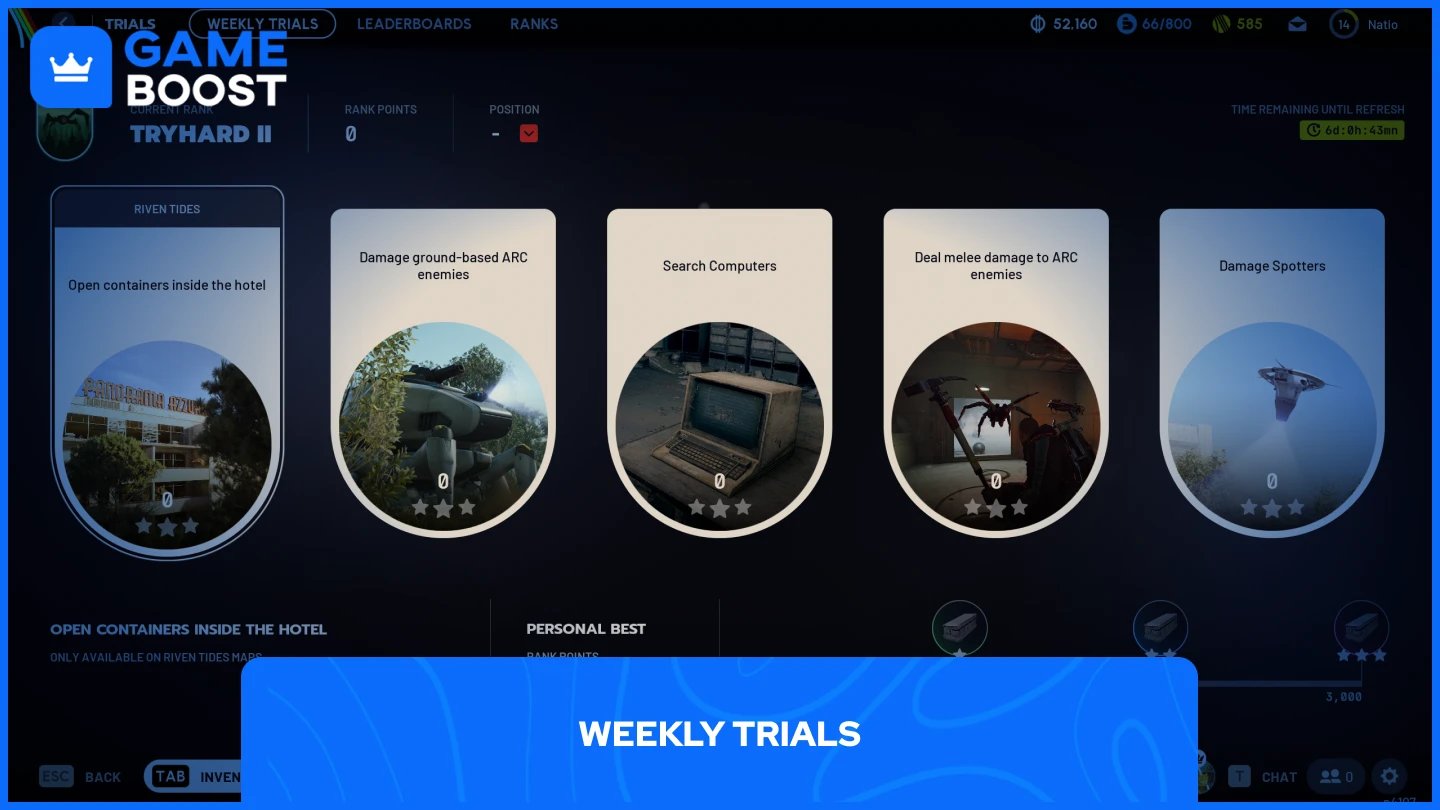 a picture of the weekly trails in arc raiders