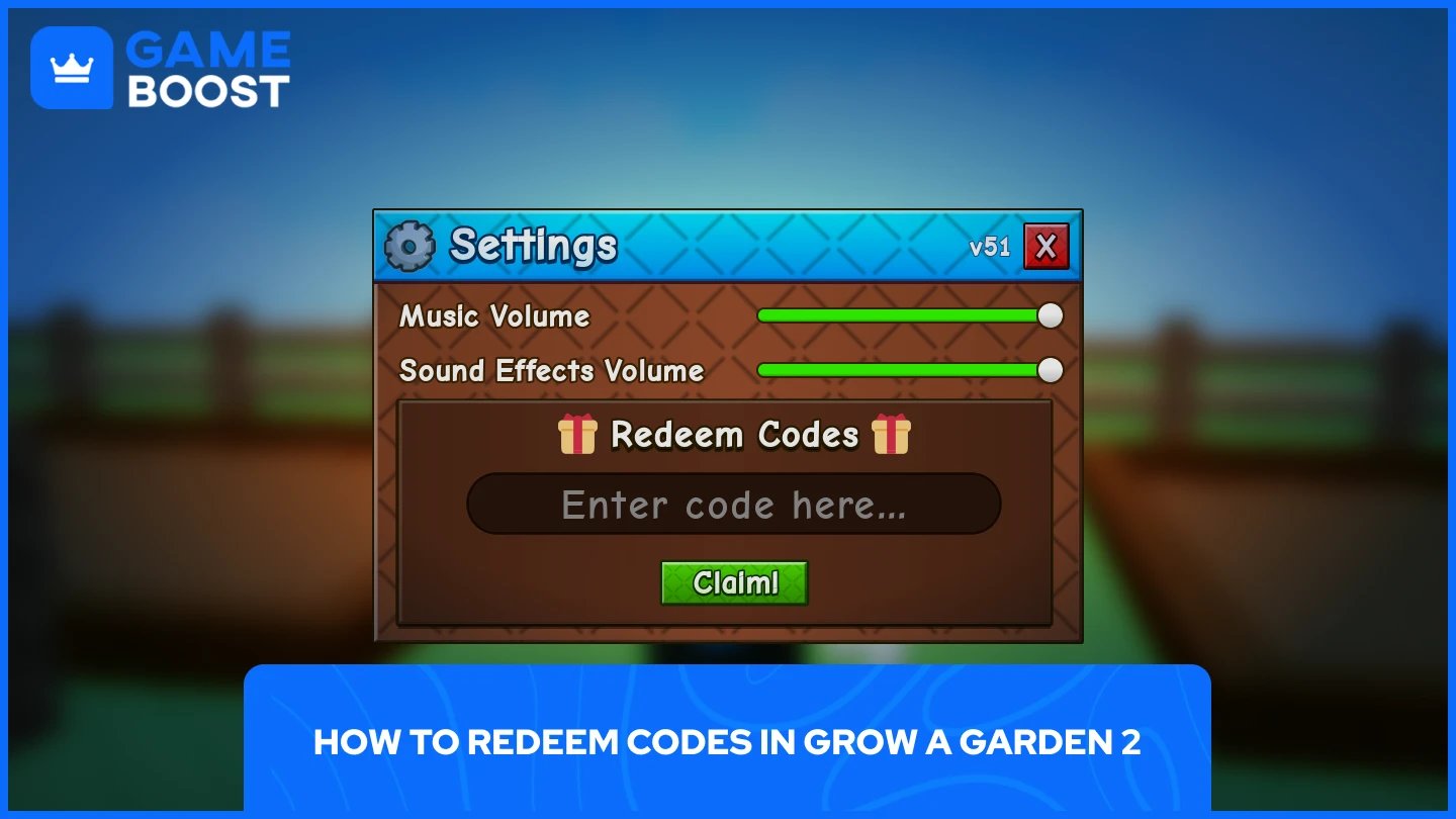 egy kép a kód beváltási ablakról a Grow a Garden 2-ben
