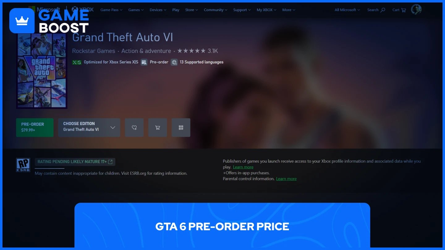 a picture of gta 6 xbox page