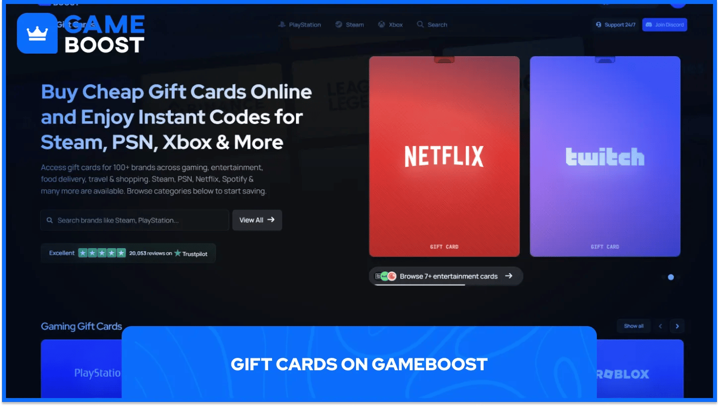 Lahjakortit GameBoostissa