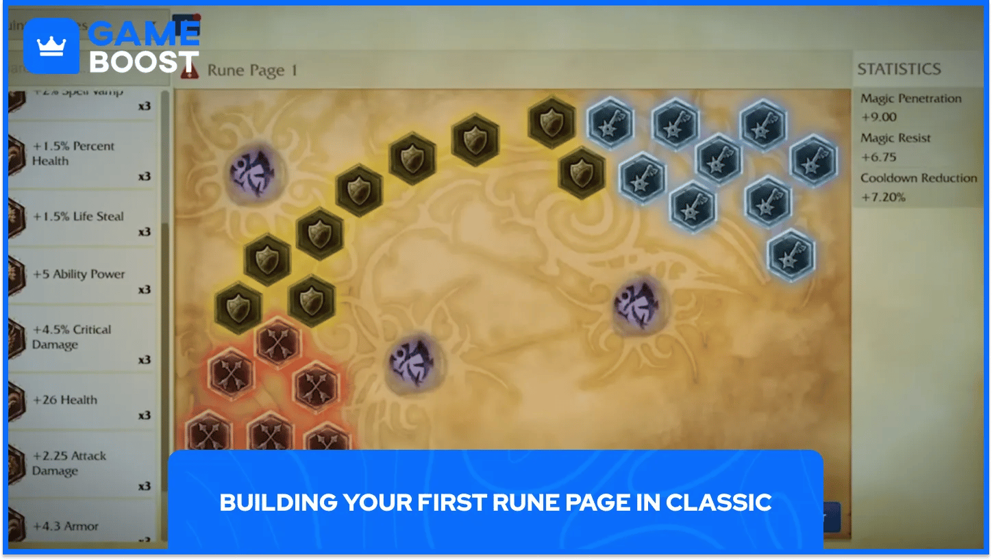 Créer votre première page de runes dans Classic