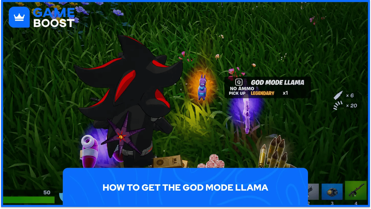 Potenciación de Llama en Modo Dios de Fortnite