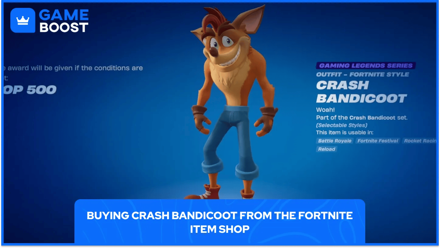 Skin Crash Bandicoot Fortnite