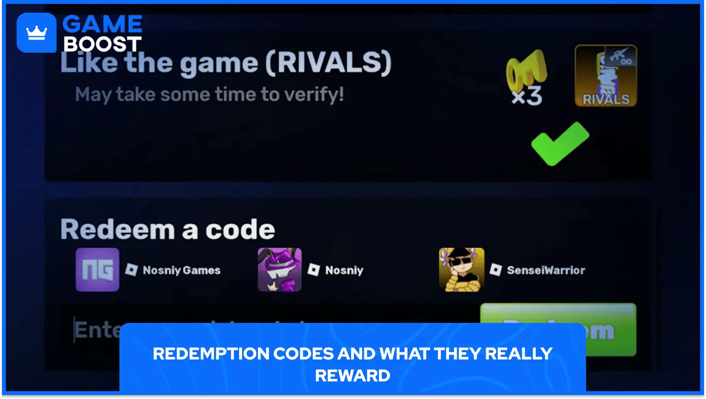 Uplatnění Kódů Roblox Rivals
