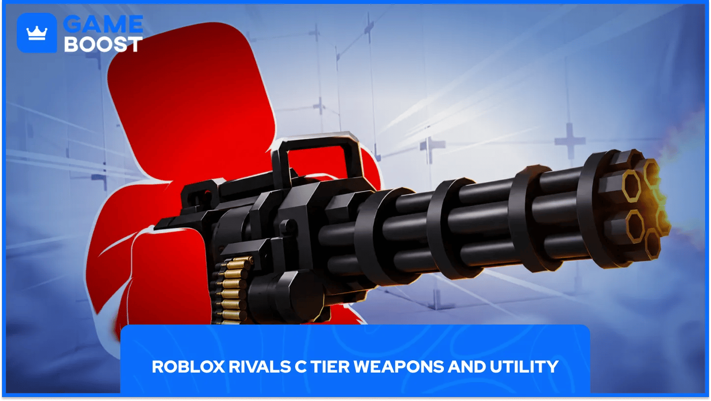 Roblox Rivals C Tier zbraně Minigun