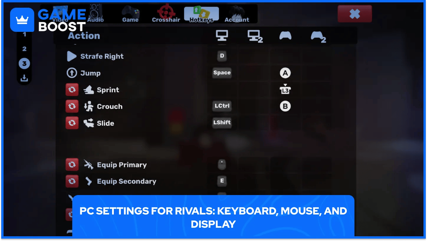 Rivals Tastatur- og Musinnstillinger
